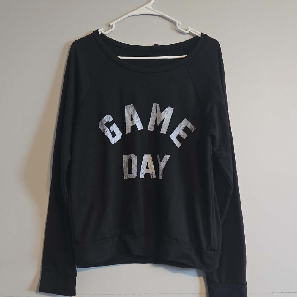 Black 'Game Day' Cozy Sweatshirt Size Large